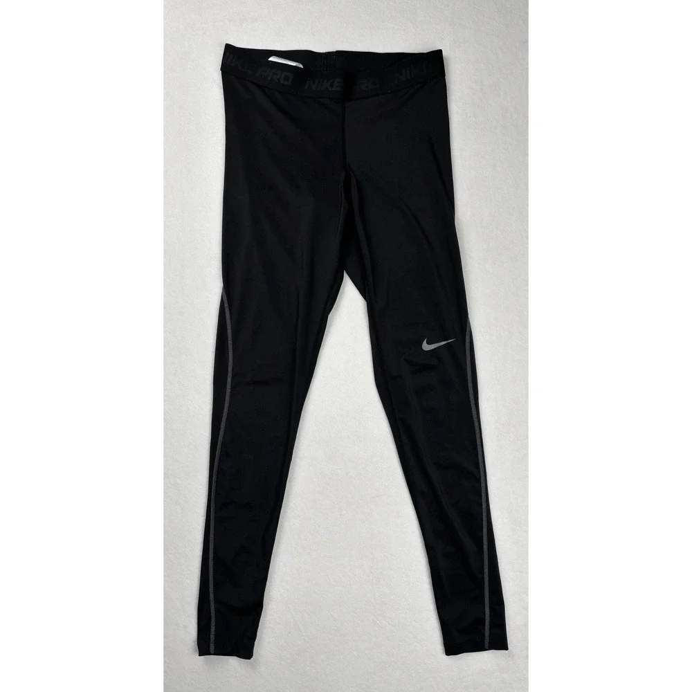 Nike Pro Girls Compression Leggings Black Dri Fit‎ Youth S 4-6 XS